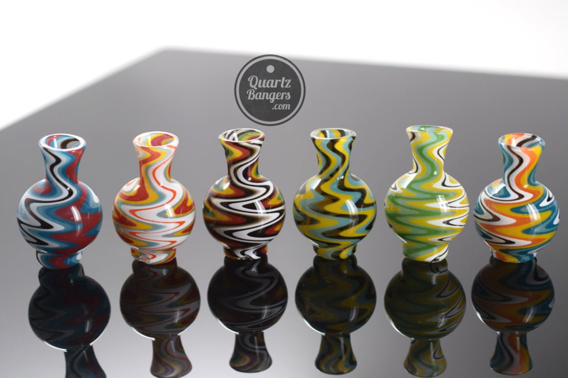 AFM Glass - Wig Wag Terp Spinner Bubble Carb Cap w/ 2 Terp Peals | Asst. Colors - QuartzBangers.com