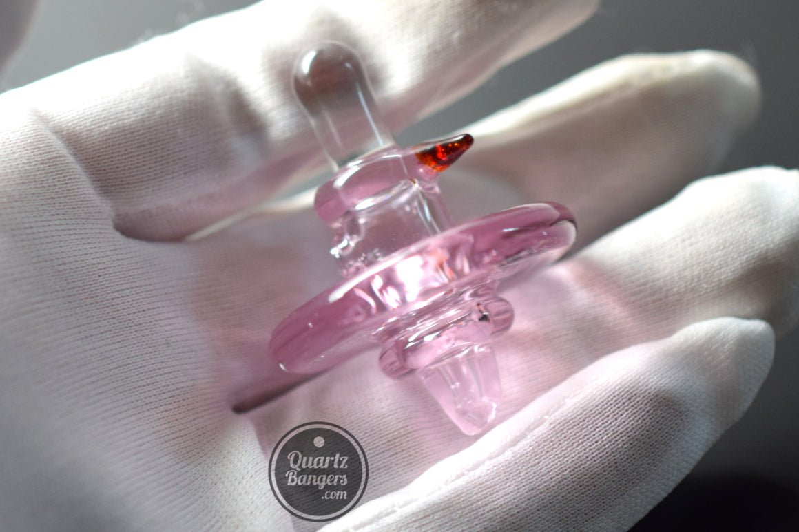 Hawk Glass - Custom UFO Carb Cap (Clear or Pink) - QuartzBangers.com