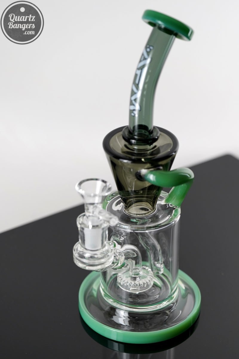 AFM Glass - The Drain Incycler Double Color - 10" - Glass Rig - QuartzBangers.com