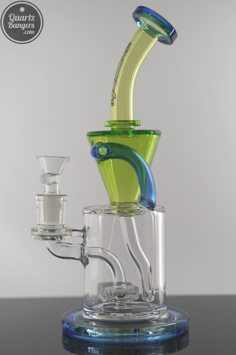 AFM Glass - The Drain Incycler Double Color - 10" - Glass Rig - QuartzBangers.com