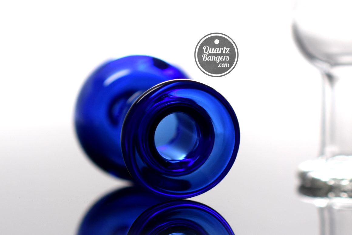 Thermal Quartz Banger with Blue Color cobalt bubble cap low temp dabs