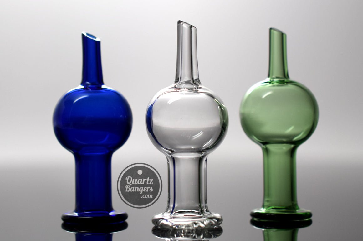 Bubble Carb Cap for Thermal Quartz Banger (Clear, Blue, or Green) - QuartzBangers.com