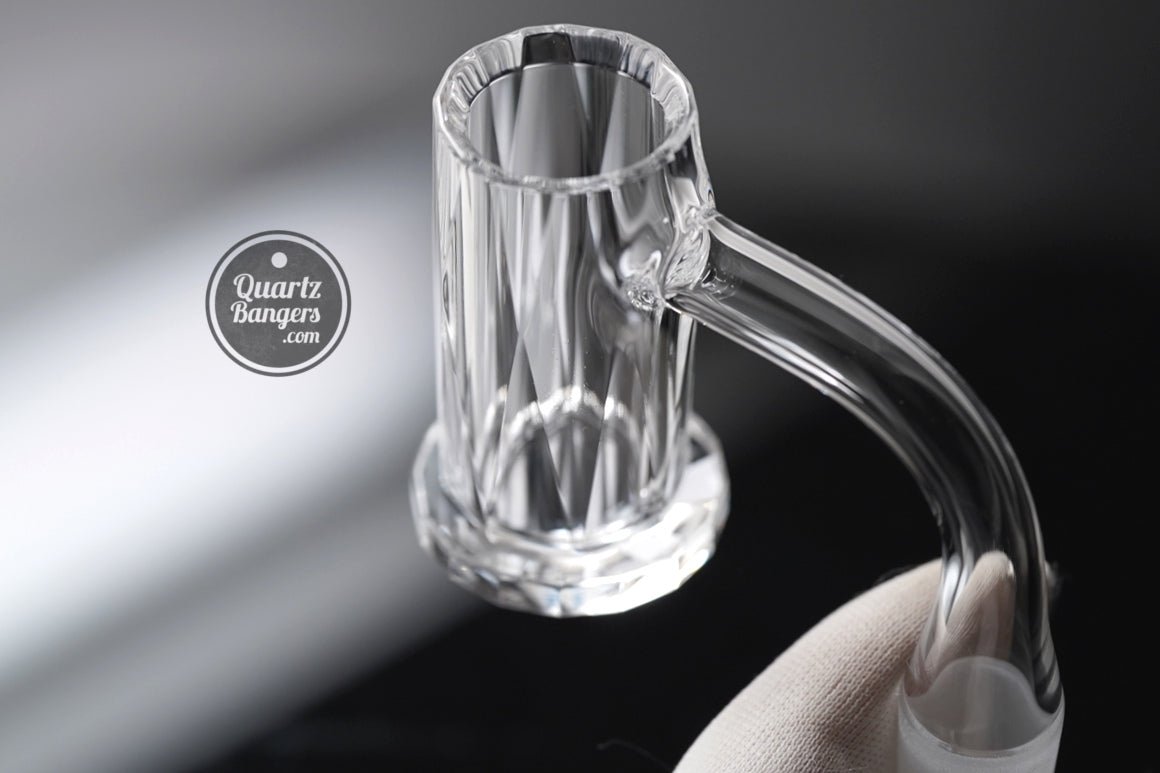 The Diamond Dabber - XL Faceted Thick Bottom Quartz Banger - QuartzBangers.com