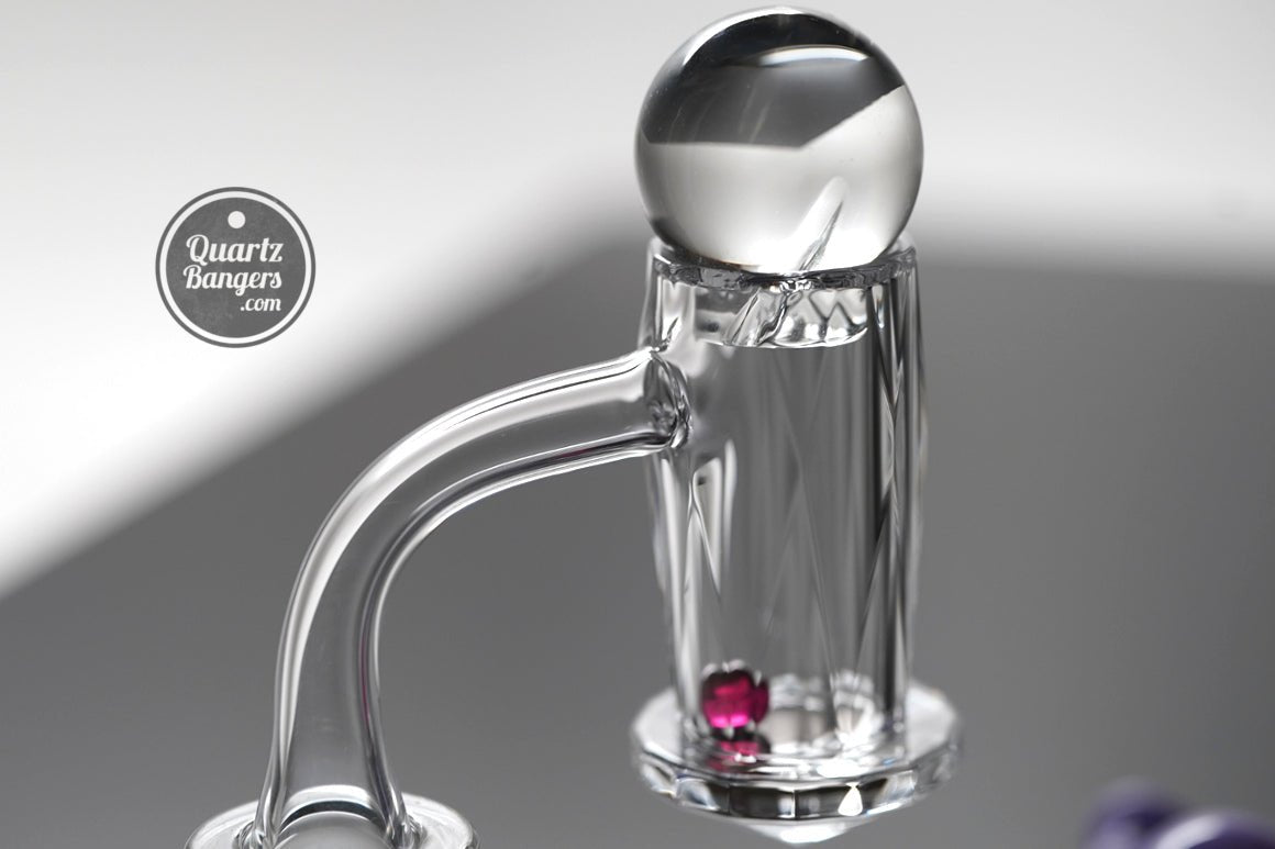The Diamond Dabber - XL Faceted Thick Bottom Quartz Banger - QuartzBangers.com