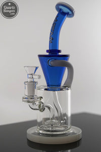 AFM Glass - The Drain Incycler Double Color - 10" - Glass Rig - QuartzBangers.com
