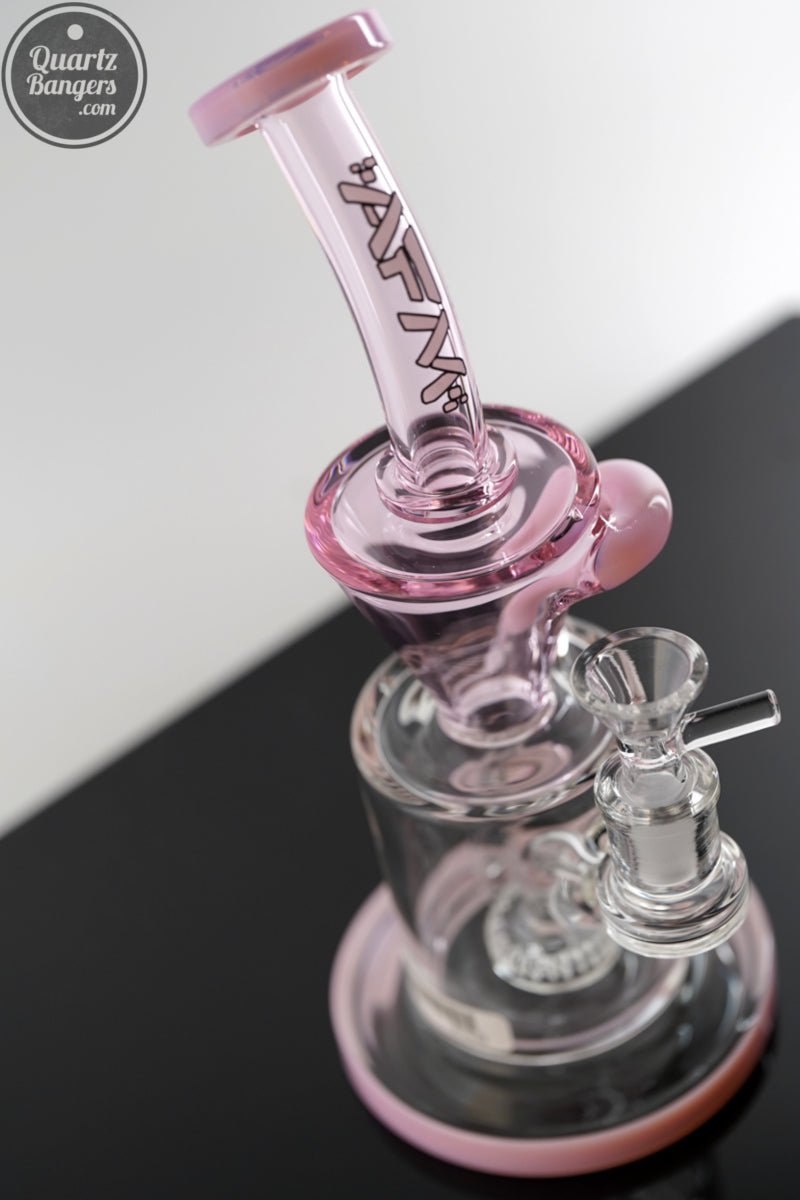 AFM Glass - The Drain Incycler Double Color - 10" - Glass Rig - QuartzBangers.com