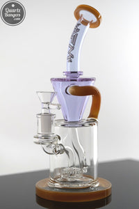AFM Glass - The Drain Incycler Double Color - 10" - Glass Rig - QuartzBangers.com