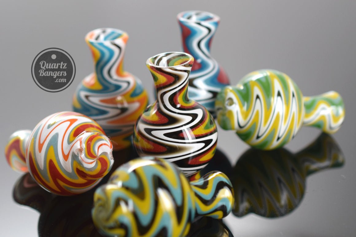 AFM Glass - Wig Wag Terp Spinner Bubble Carb Cap w/ 2 Terp Peals | Asst. Colors - QuartzBangers.com