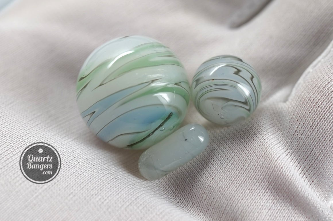 Cyclone Marble Set for Terp Slurper Banger 3pc (Asst. Colors) - QuartzBangers.com