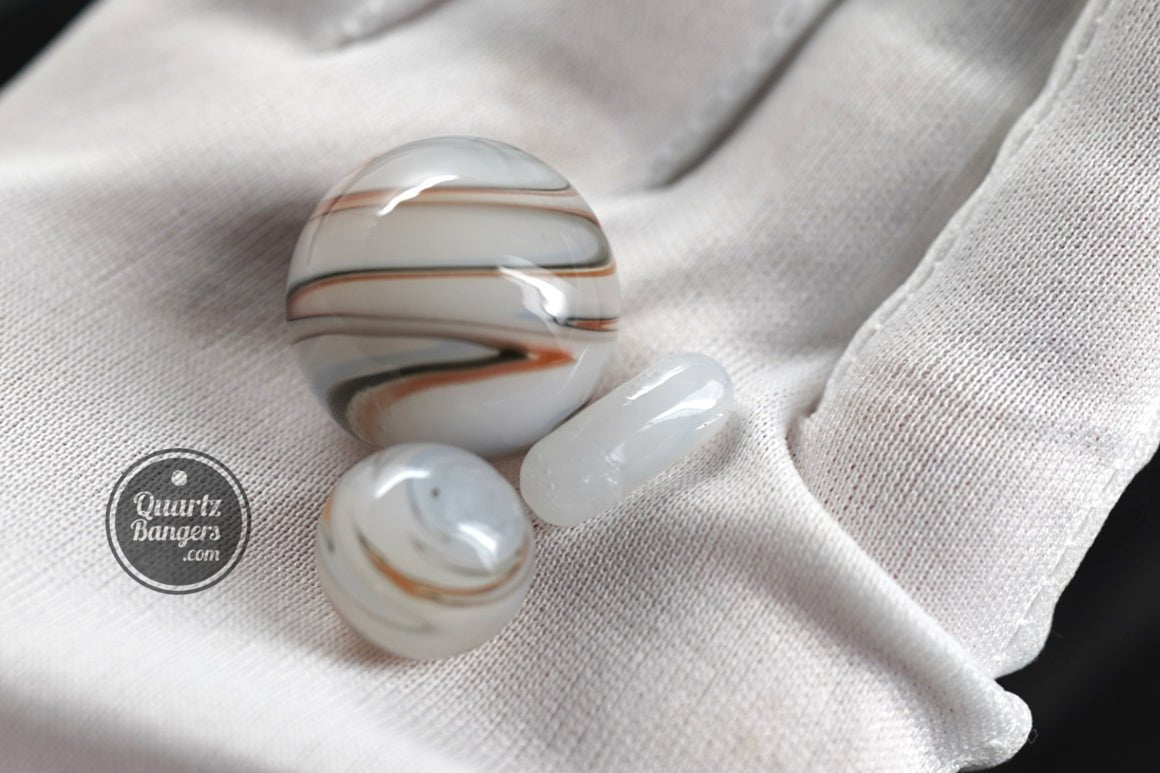 Cyclone Marble Set for Terp Slurper Banger 3pc (Asst. Colors) - QuartzBangers.com