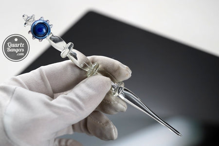 Blue Scepter Glass Dabber - QuartzBangers.com