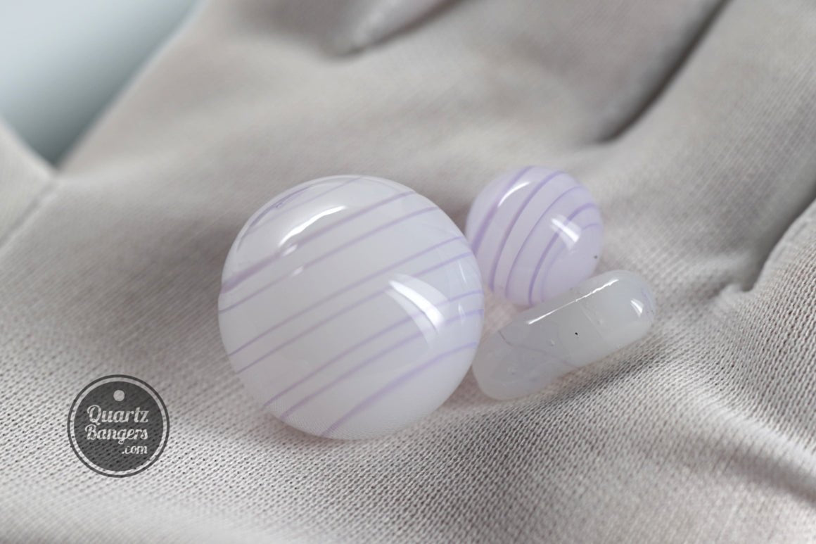 Pinstripe Marble Set for Terp Slurper Banger 3pc (Asst. Colors) - QuartzBangers.com